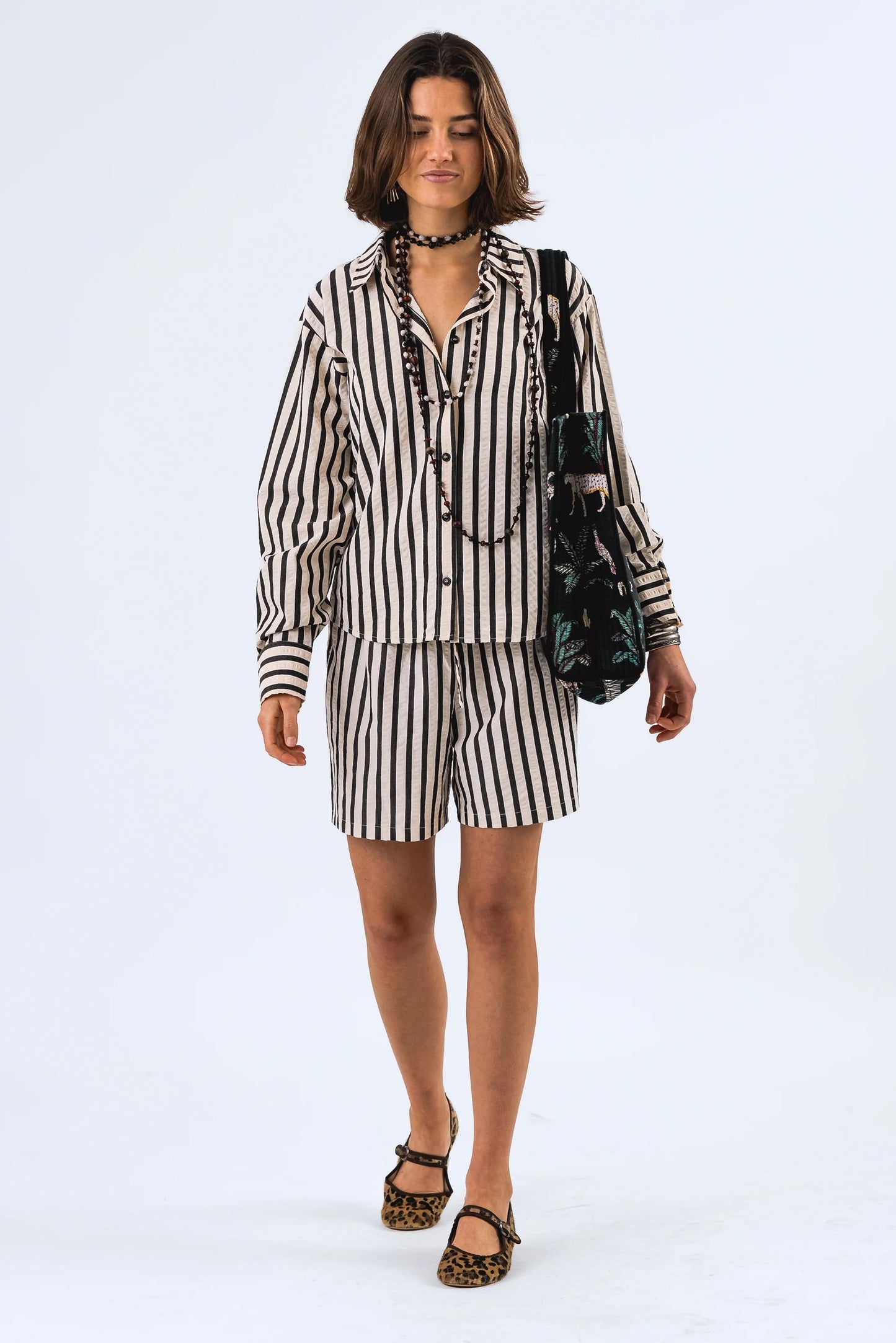 Bleeker Shirt - Black/Cream Stripe