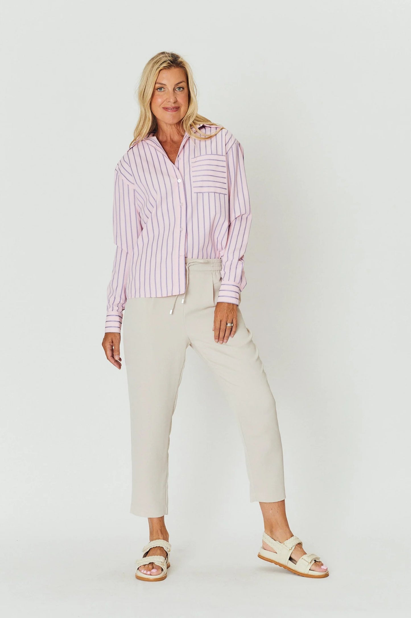 Chloe Shirt - Purple Stripe