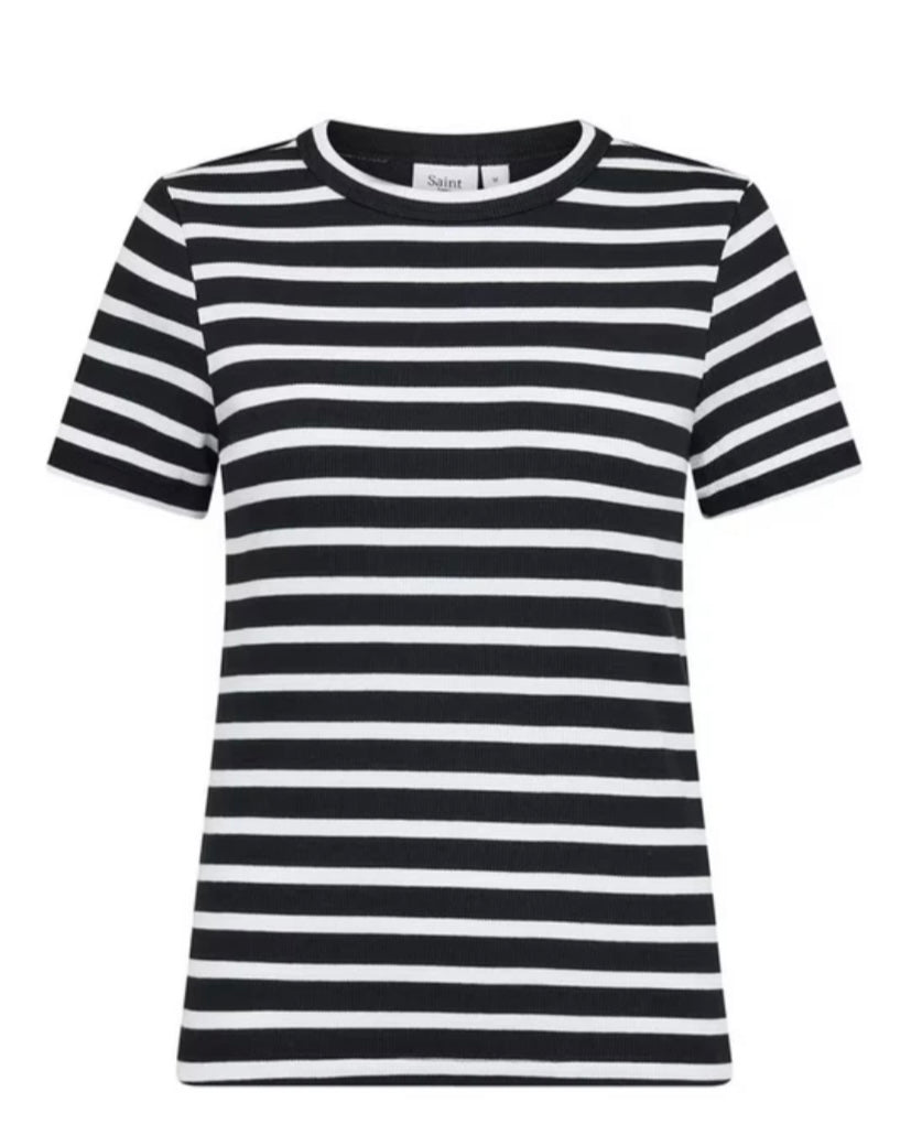 Aster Stripe T Shirt - Black/White