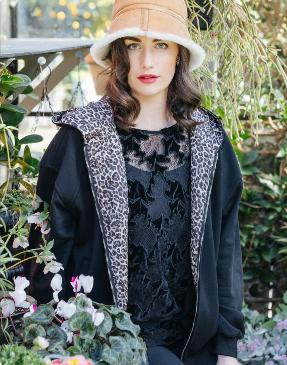 Sienna Jacket - Black/Leopard