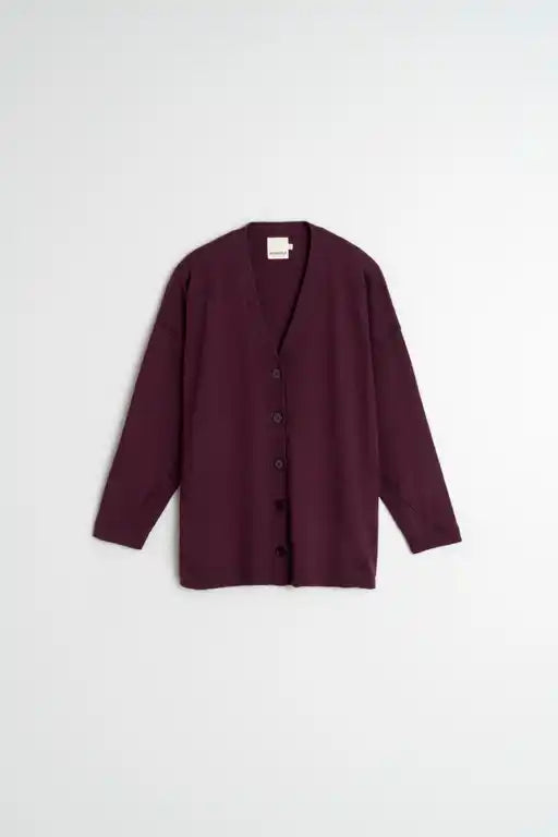 Dropped Shoulder Cardy - Plum