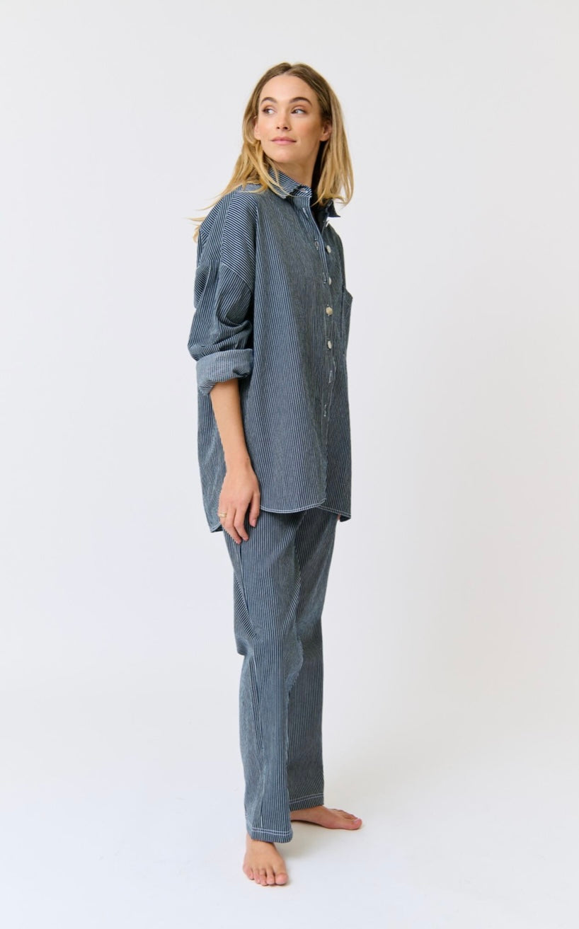Tamika Shirt - Stripe Denim