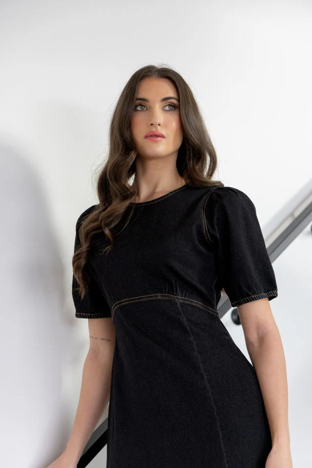 Maya Dress - Washed Black