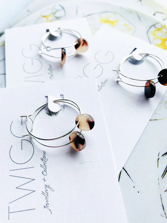 Globe Tortoiseshell Disc Earrings