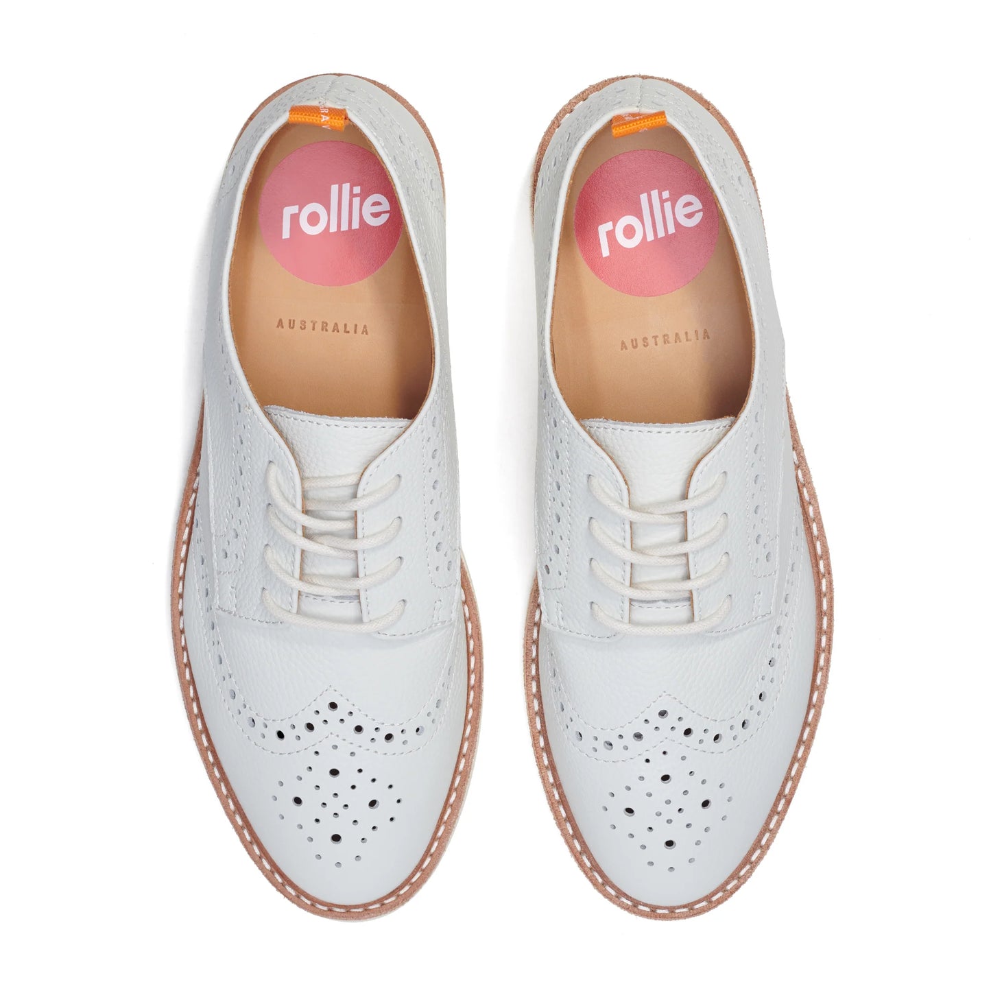 Derby Brogue Rise - White Leather