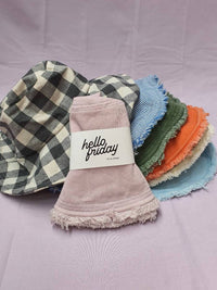 Wide Brimmed Bucket Hat - Coral