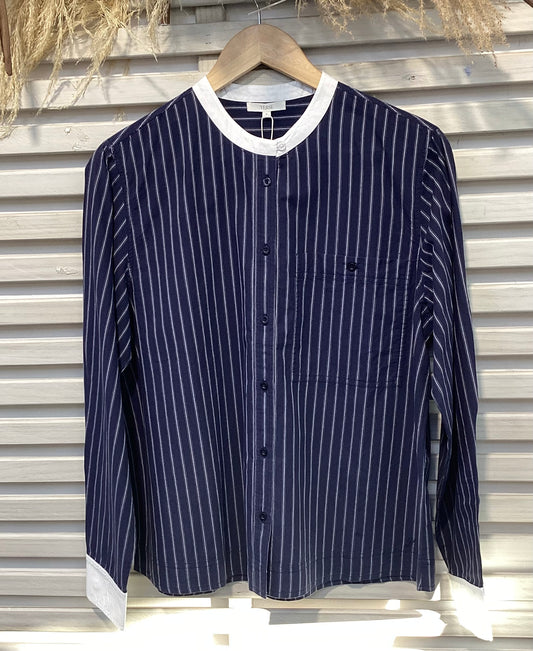 Yerse Striped Shirt - Navy