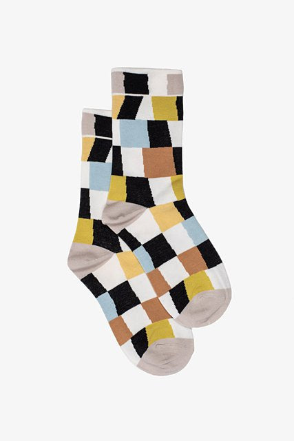 Abstract Check Sock
