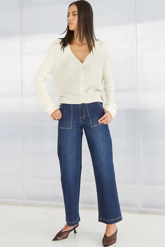 Marfa Denim Trousers - Paris Blue