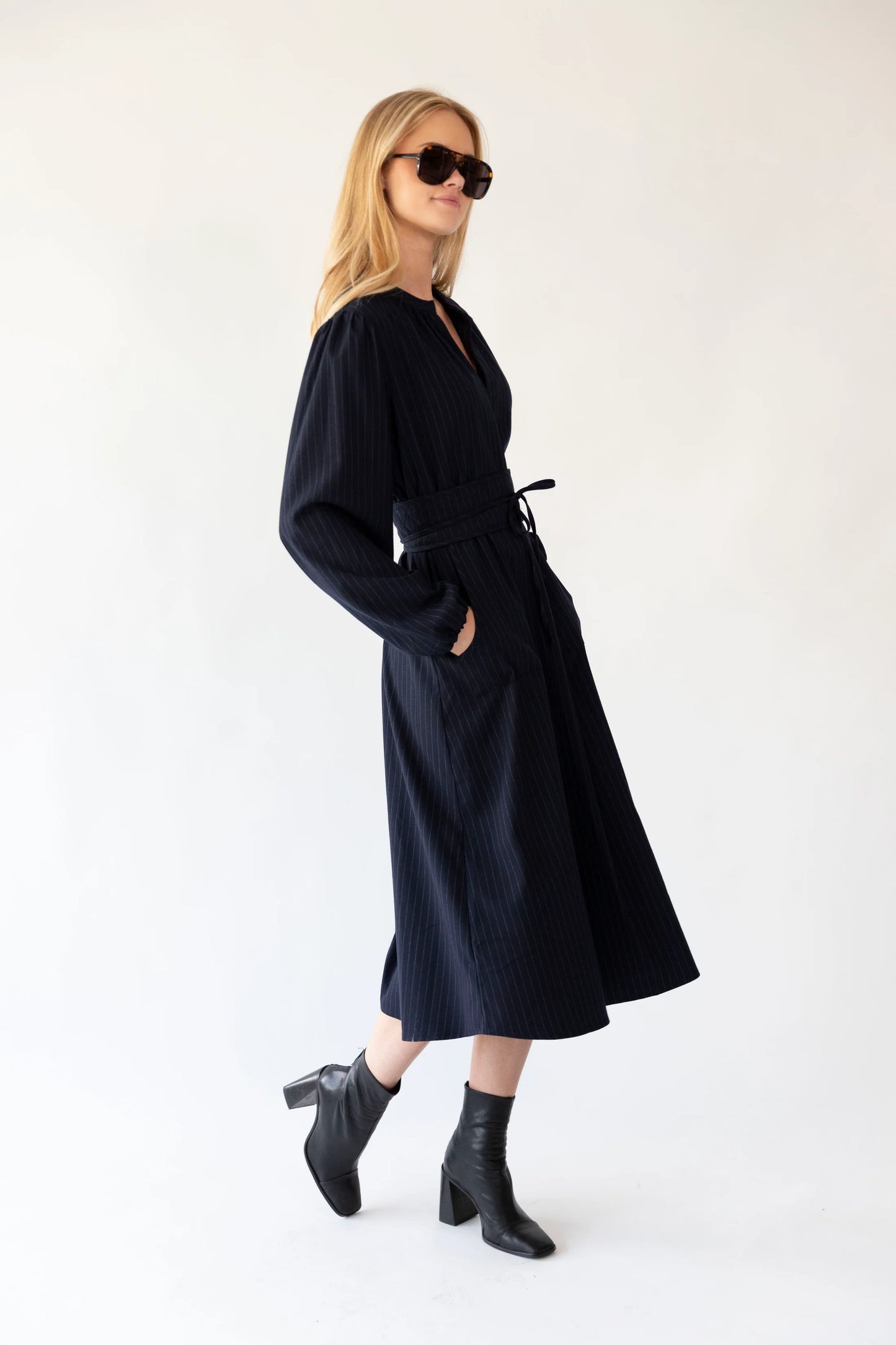 Paris Midi Dress - Dark Navy