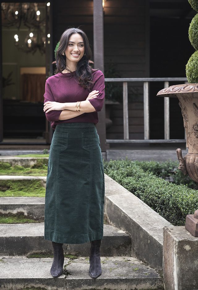 Va Va Velour Skirt - Pine