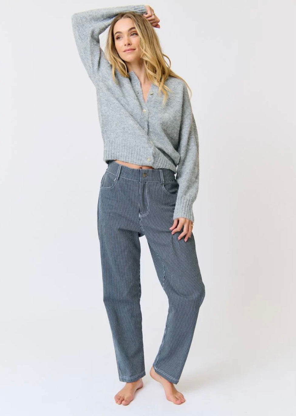 Aurora Knit Cardy - Grey Marle