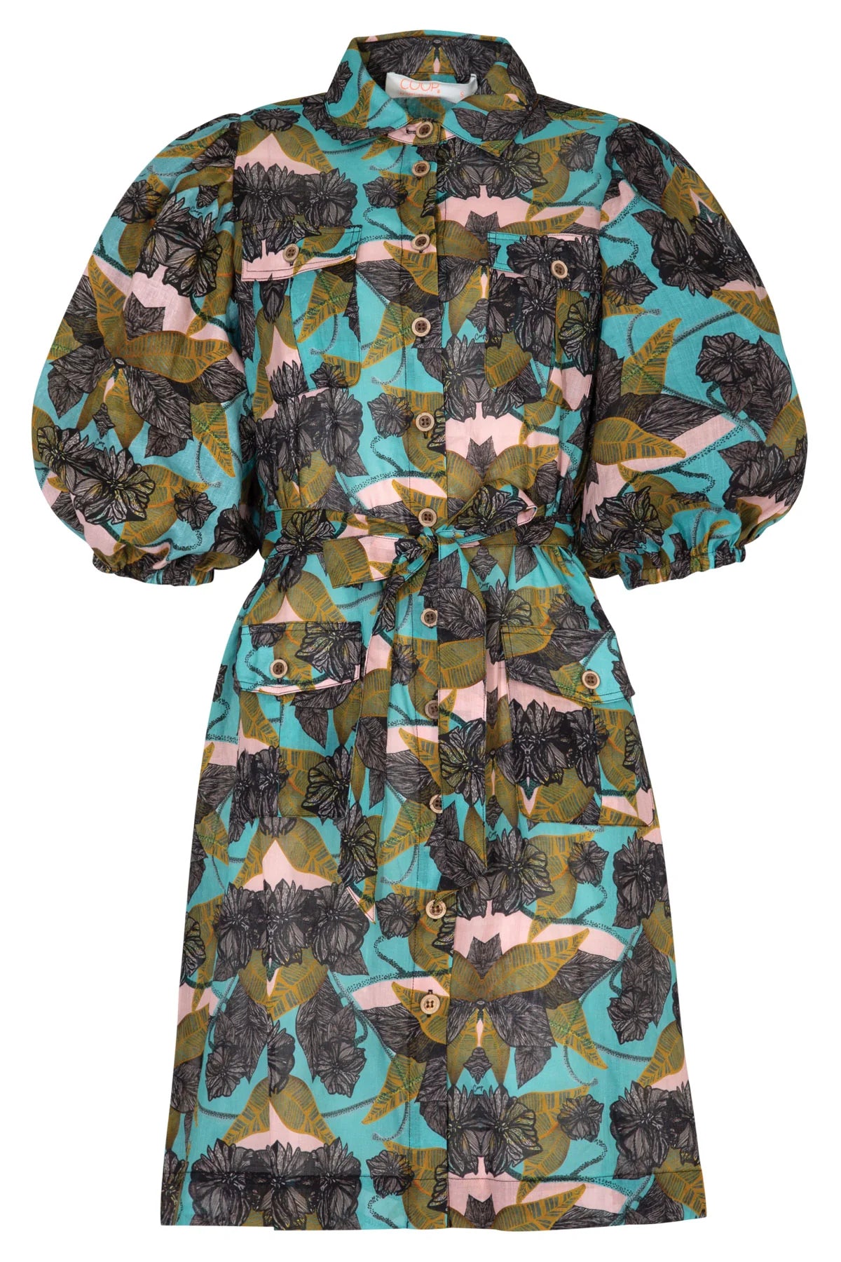 Bon Bon Baby Dress - Blue & Olive