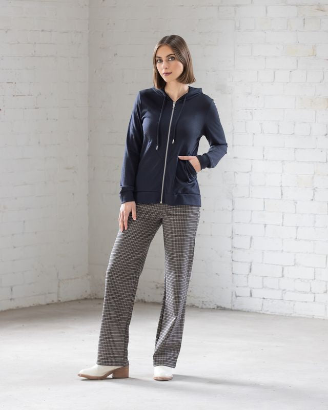 Shield Merino Zip Up Hoodie - Midnight