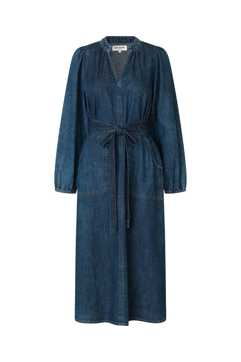 Paris Midi Dress - Dark Denim