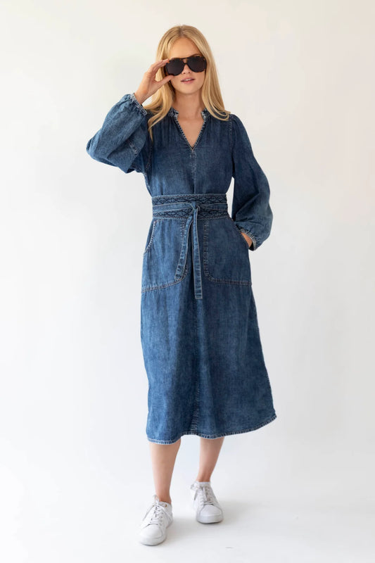 Paris Midi Dress - Dark Navy