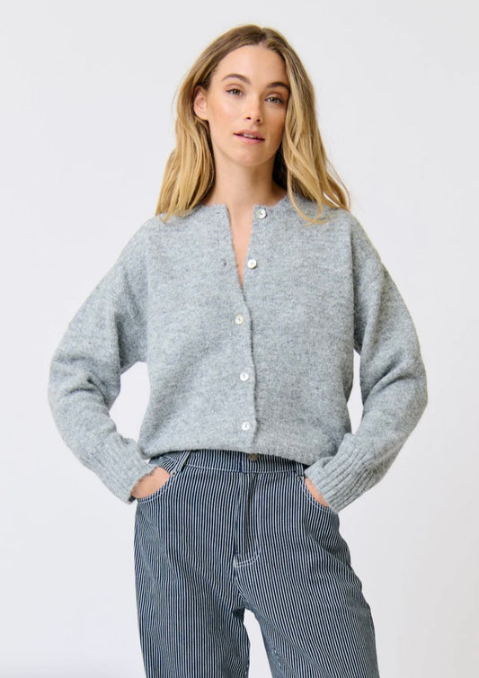 Aurora Knit Cardy - Grey Marle