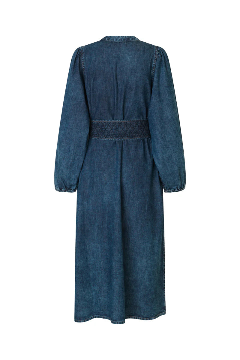 Paris Midi Dress - Dark Denim