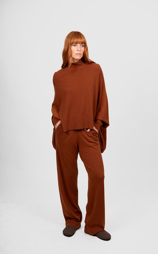 Poncho Pullover - Cognac