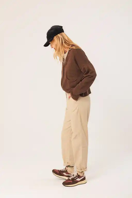 V Neck Cardy - Chocolate