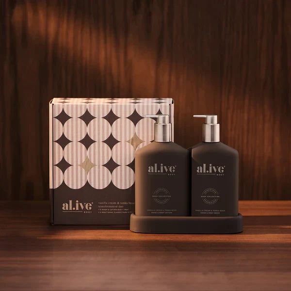 al.ive - Transformative Wash & Lotion Duo - Vanilla Cream & Tonka Bean