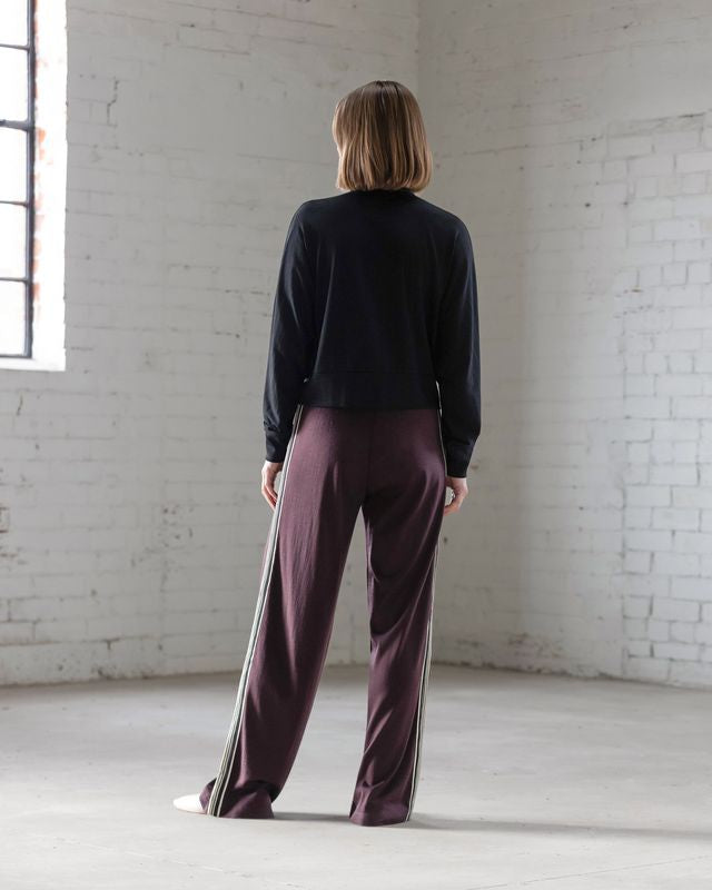Asher Wide Leg Merino Pant - Berry