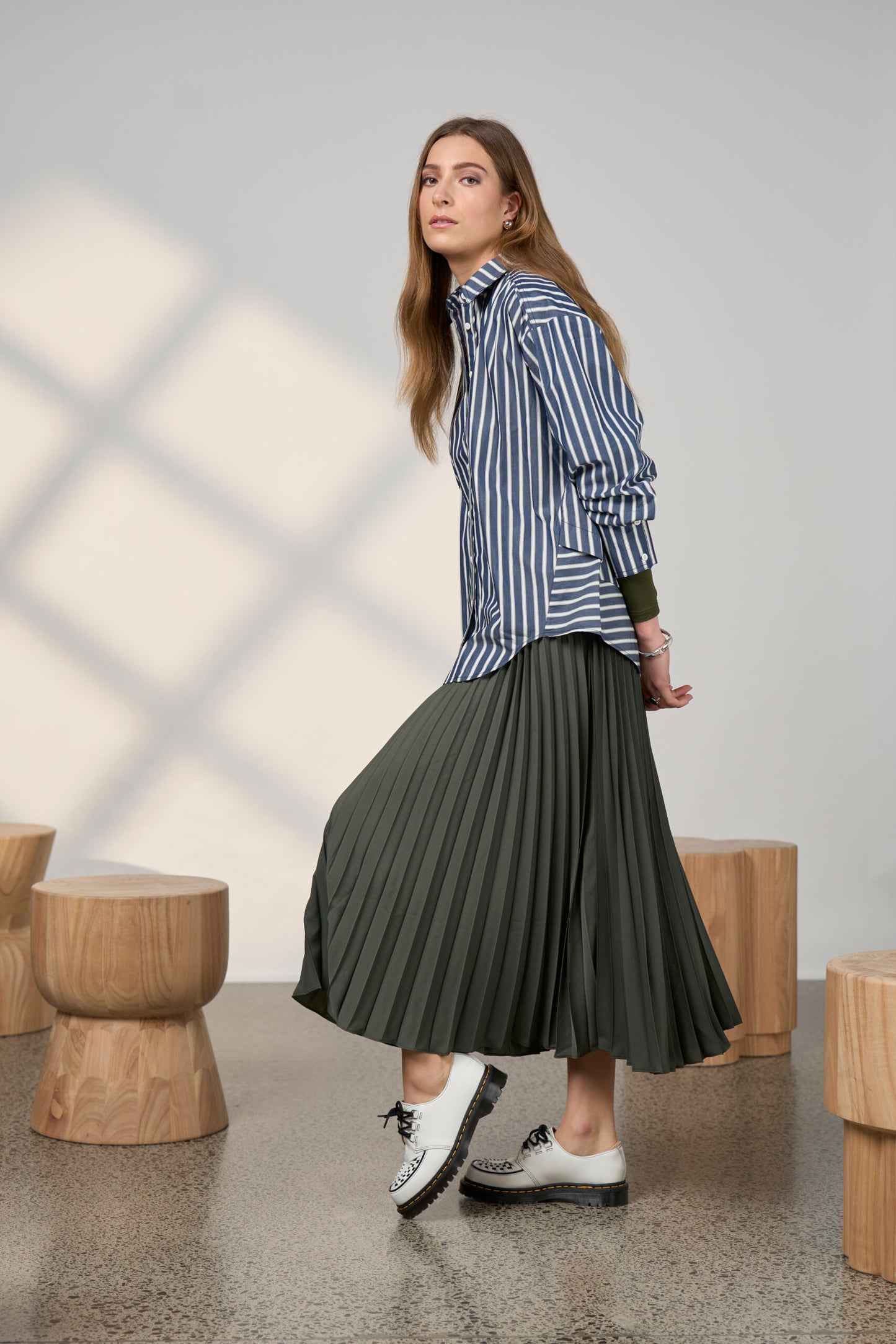 Direction Stripe Shirt - Navy