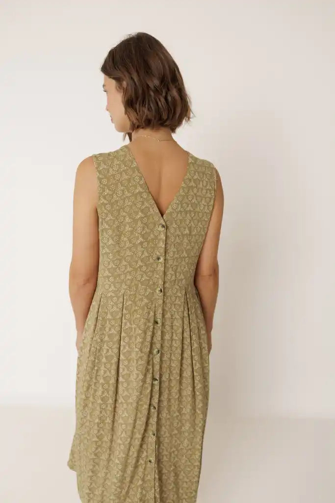 Resort Dress - Khaki Print