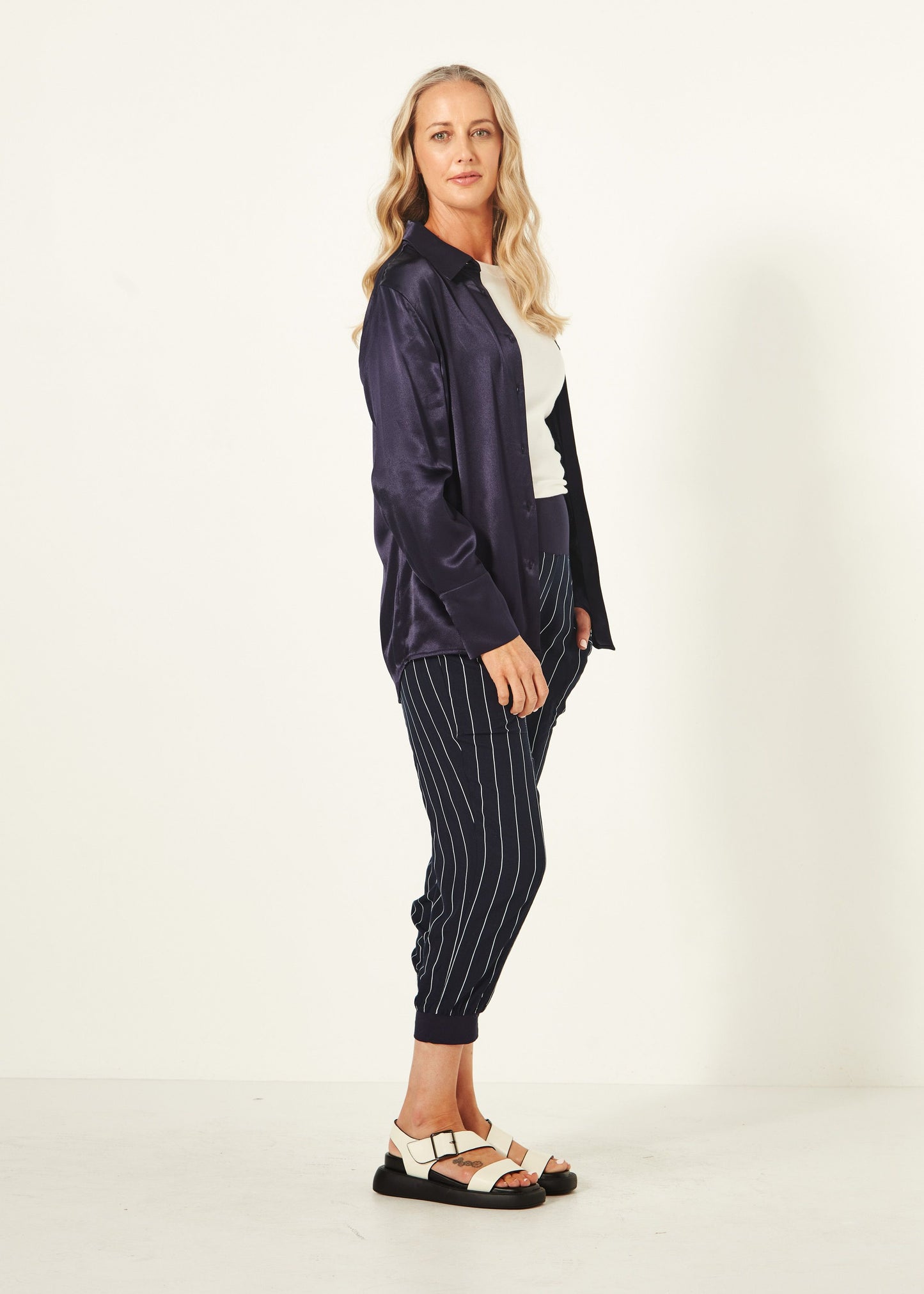 Harem Pant - Navy Stripe