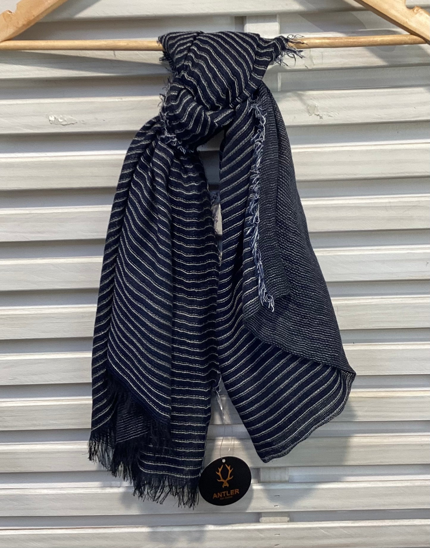 Punakaiki Navy Stripe Scarf