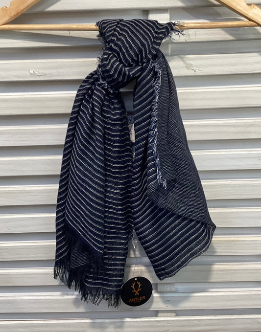 Punakaiki Navy Stripe Scarf