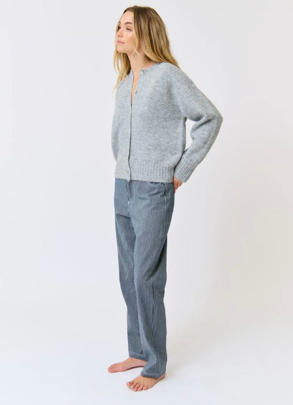 Aurora Knit Cardy - Grey Marle