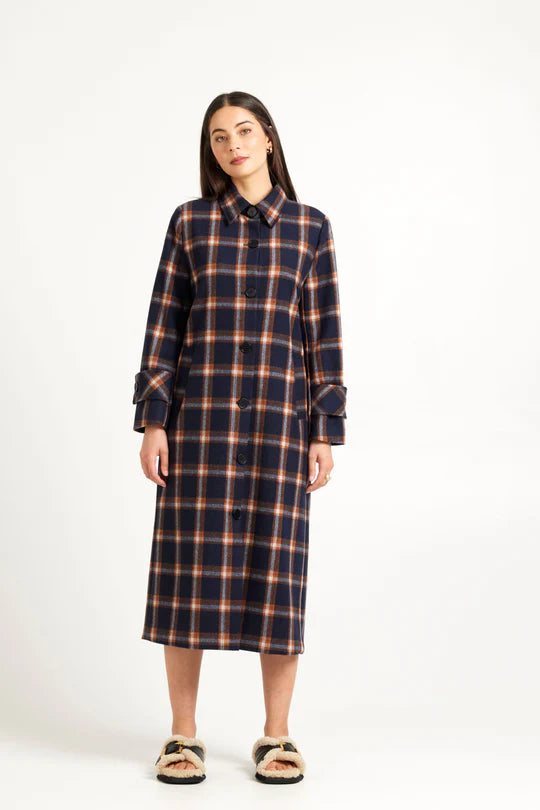 Kamali Coat - Navy Check