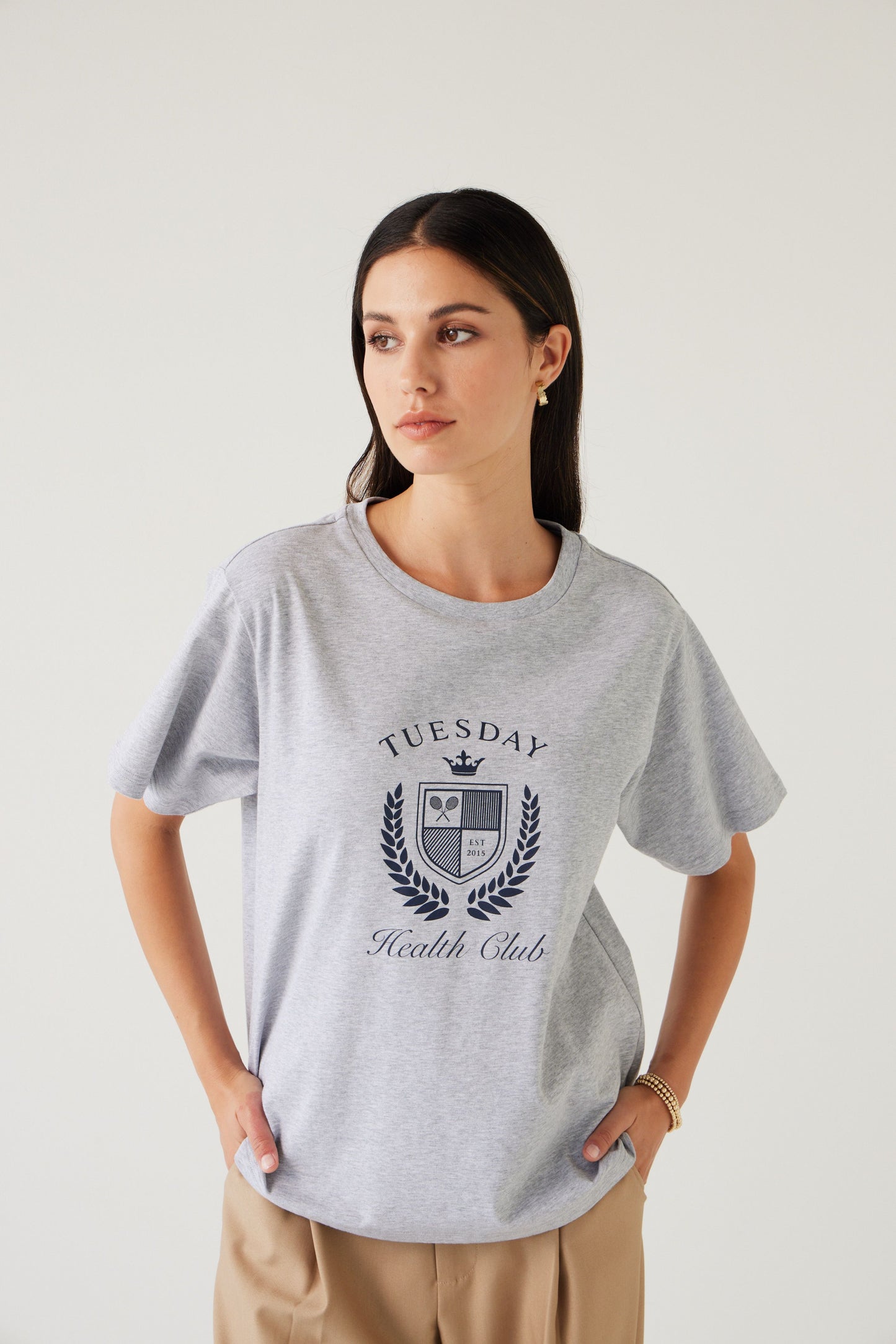 Band Tee - Grey/Navy