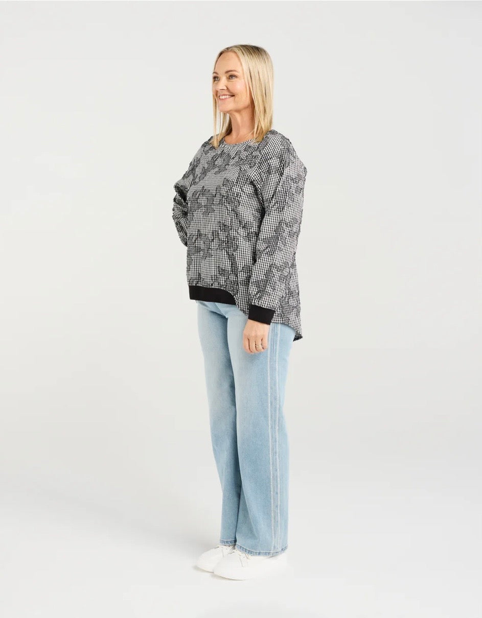 Havana Top - Floral Check