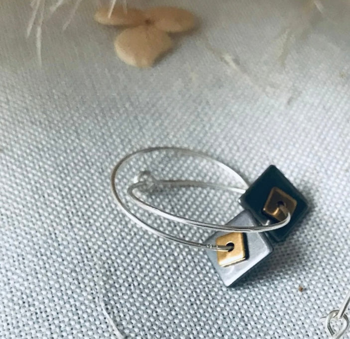 Squared Off Earrings- Silver