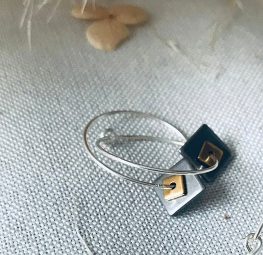 Squared Off Earrings- Silver