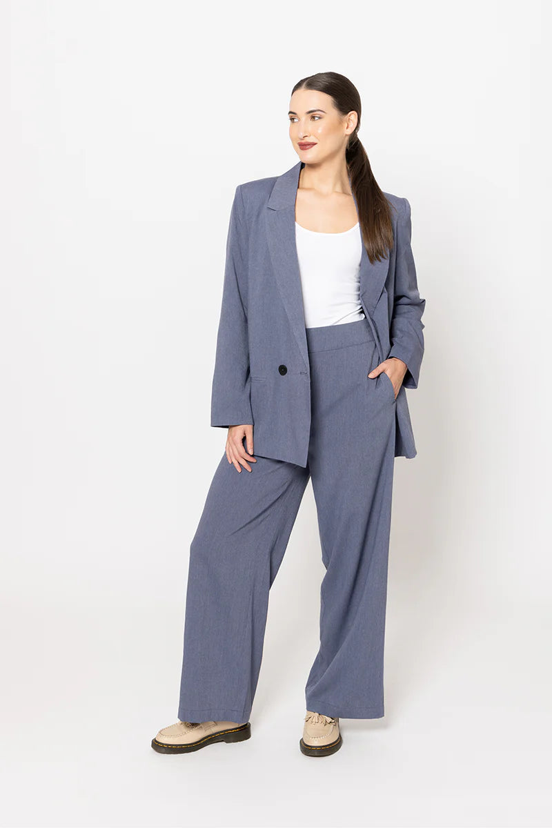 Essential Full Wide Leg Pant with - Denim