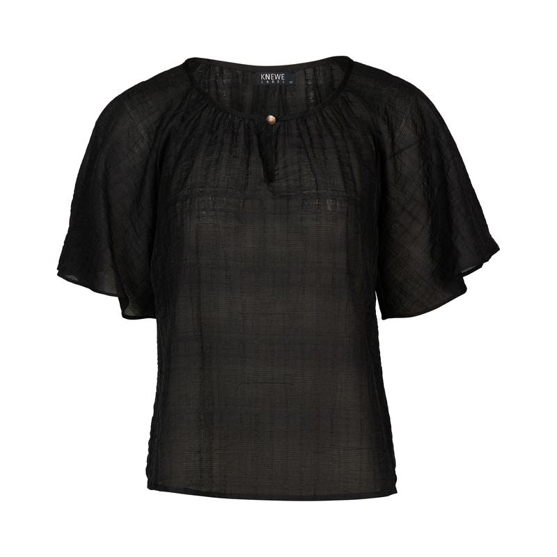 Hazel Top - Black Texture