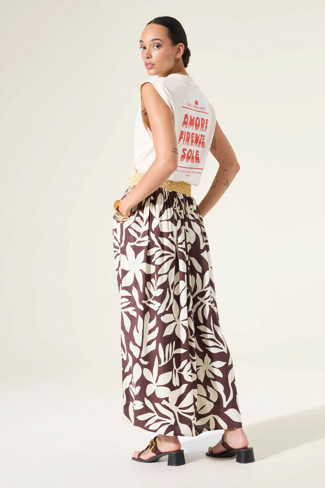 Leaf Print Skirt