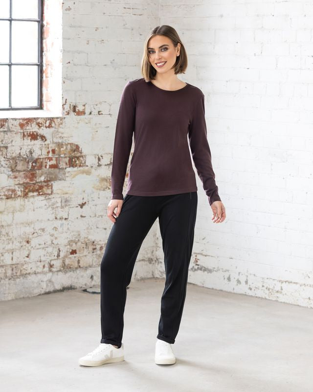 Tori Crew Merino Top - Berry
