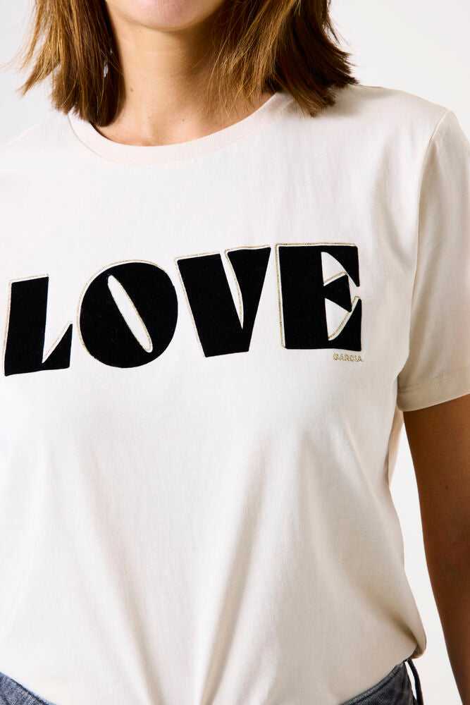 Love Print Tee - Whitecap