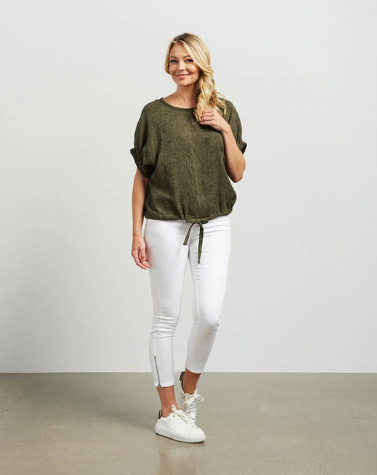 Harlee Top - Olive Jacquard