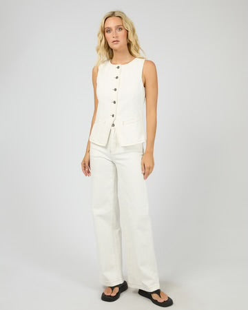 Lena Denim Vest - White