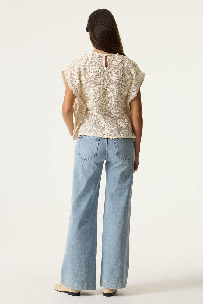 Boxy Crochet Top - Ecru