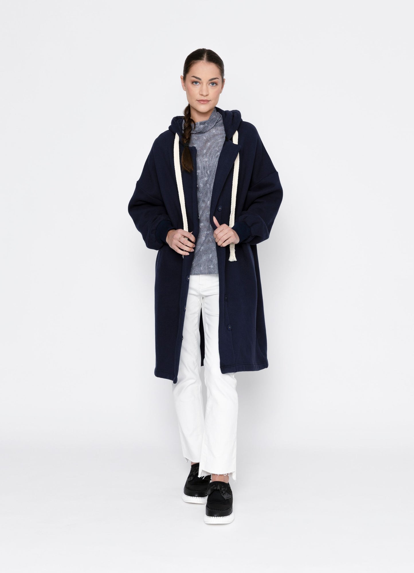 Taylor Sweatshirt Coat - Navy