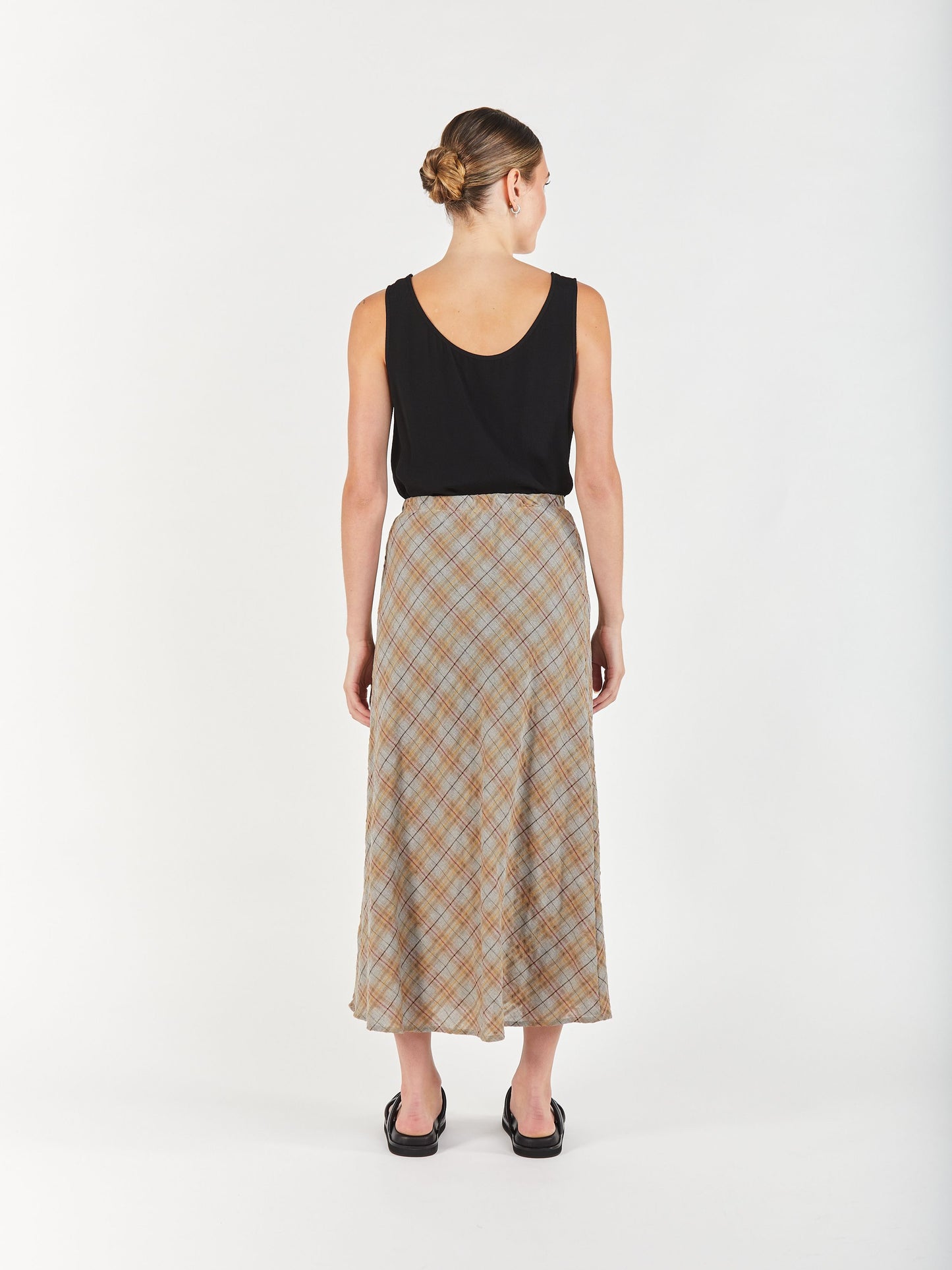 Believer Bias Skirt - Taupe Check