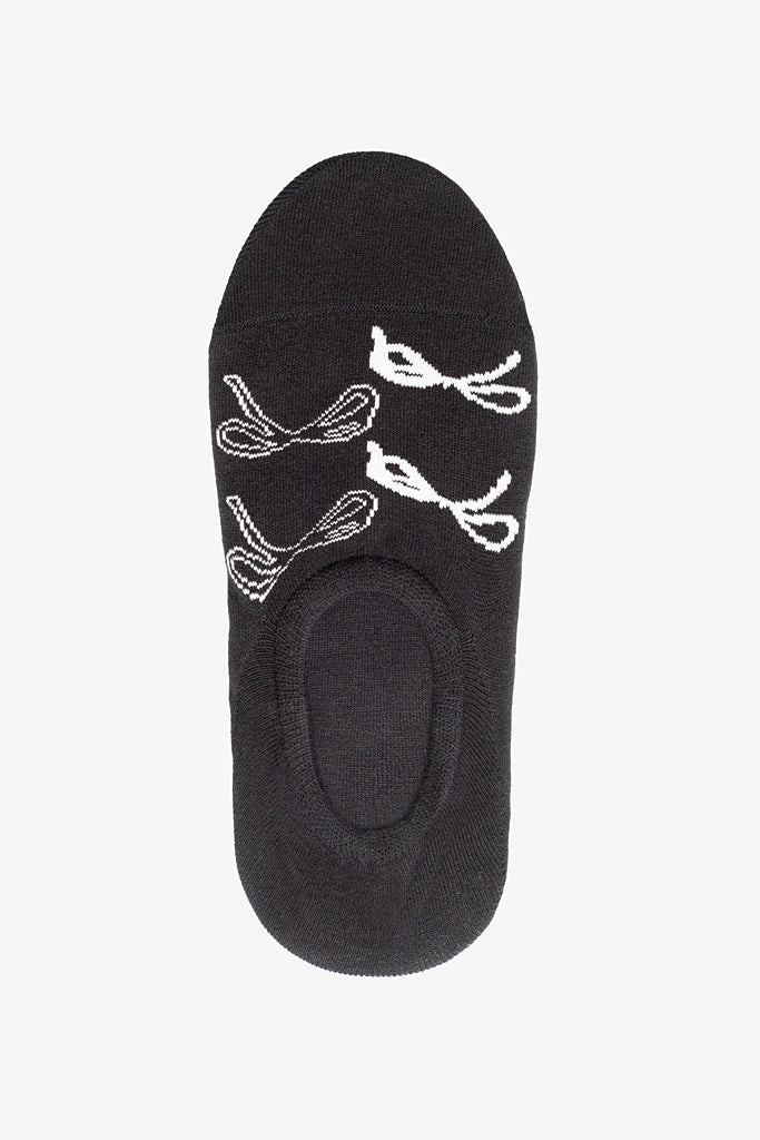 No Show Socks - Black Bows