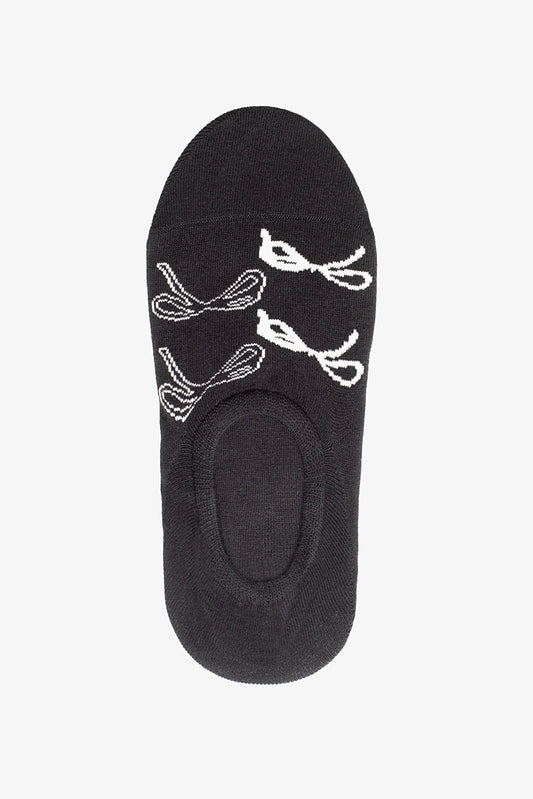 No Show Socks - Black Bows