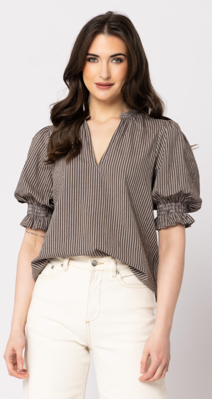 Relaxed Butterfly Top - Coffee